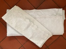 House Of Fraser Pale Blue Embroidery Anglais Trim King Size Duvet SET, 3 Pieces