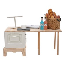 Folding Camping Picnic Storage Box BBQ Party Container w/ Lamp Wood Top Table UK