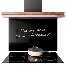 Black glass splashback - glass,