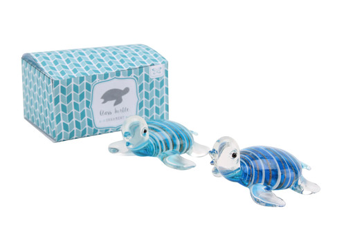 Set glass turtles blue - of,