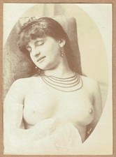 Rare 1890s unmounted albumen photograph of nude woman, erotica