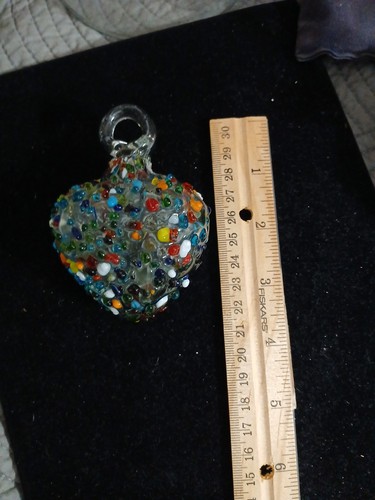 Hand blown glass heart - hand,