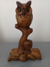 Wooden Owl & Baby Figurines
