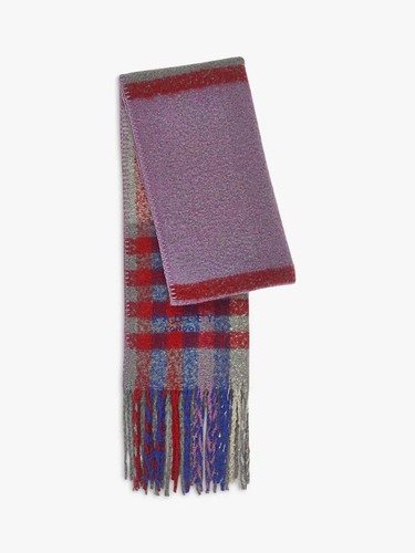 Radley fluffy check pink scarf - fluffy,