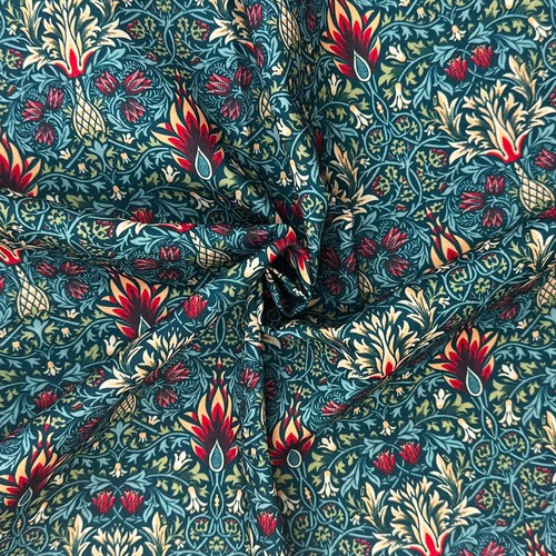 Snakehead blue polycotton - blue,