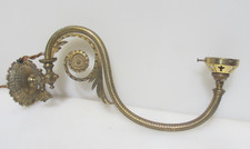 Large Antique Brass Gas Wall Light Lamp Sconce Old Victorian Lighting Nouveau