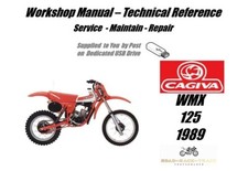 Cagiva WMX 125 WMX125 Service Repair Workshop Manual USB  1989