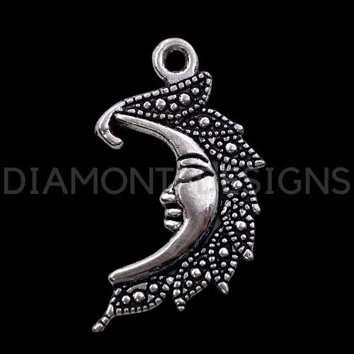 Pcs tibetan silver moon - ,