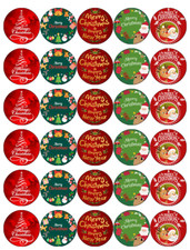 30 x Merry Christmas Cupcake