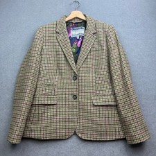 Joules Jacket UK 14 Brown Tweed Parade PORTMAN Blazer Houndstooth Country Hackin