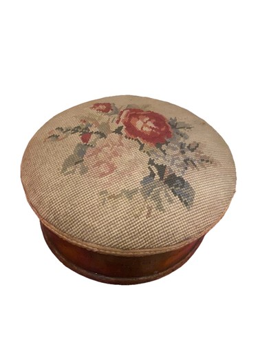 Antique needlepoint top - antique, wooden