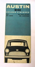 AUSTIN MINI Cooper Car Colour Chart #2125/C 51949 Super De-Luxe Countryman