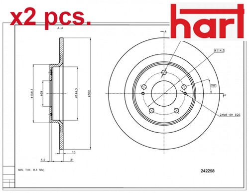 Pcs rear brake disc set - pcs,