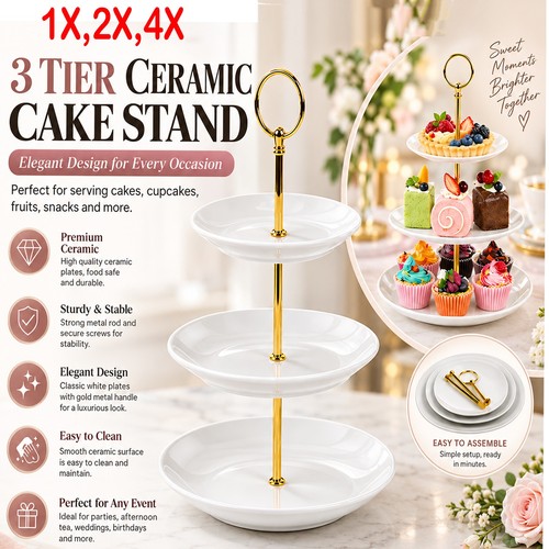Tier ceramic cake stand - 3,