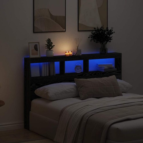 Led headboard cabinet black - headboard,