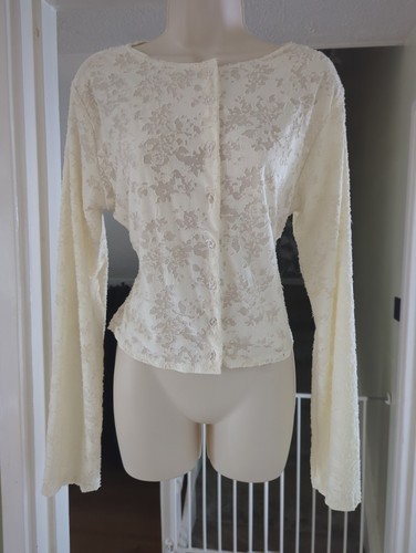 Cream lace button cardigan - cream,