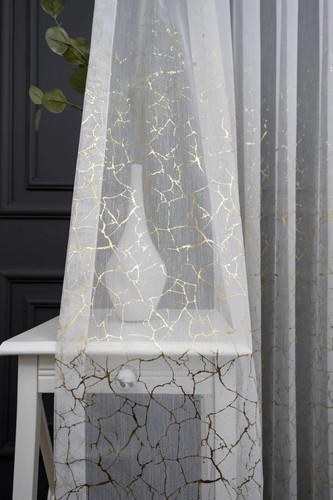 Gold foil printed modern sheer - gold,