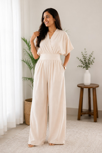 Women cream wide leg - women's,