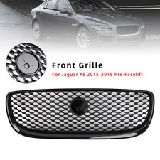 Gloss Black Honeycomb Front Bumper Grille Grill Fit Jaguar XE 2015-2018 ZE