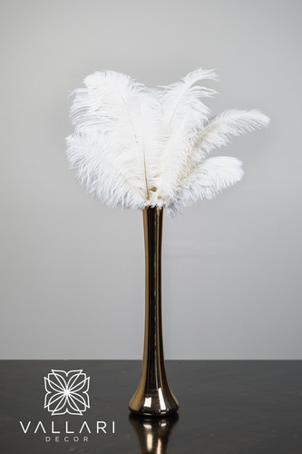 Gold ostrich feather - gold,