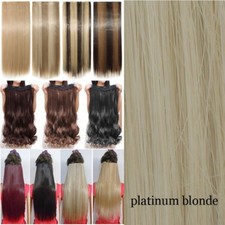Extra Thick One Piece 100% Real Long Clip in as Human Hair Extensions 3/4 Head