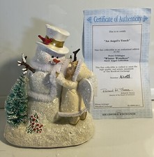 Bradford Exchange Dona Gelsinger An Angels Touch Musical Snow Angel Snowman 6"