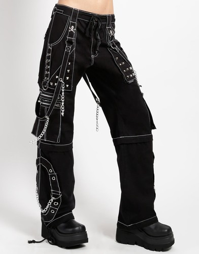 Zip off trousers black white - zip,