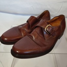 Debenhams Mens Store Shoes Leather Mens 7.5 UK Brown Monk Brouge Made Italy