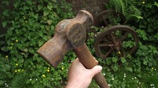 Gargantuan BRADES Antique Blacksmith ball pein hammer, 7 Lbs, forge use anvil