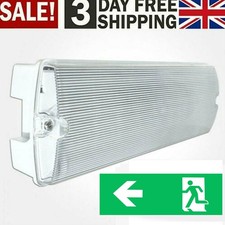 LED EMERGENCY LIGHT BULKHEAD 3W EXIT SIGN IP65 MAINTAINED / NON MAINTAINED LEFT
