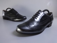 Womens Shoes Size 5.5 CLARKS Silver Metalic Leather Lace Up Narrative Brogues