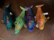4 Sparkling Dolphin Plush 9"