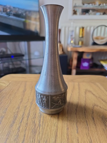 Norwegian pewter vase made - a,