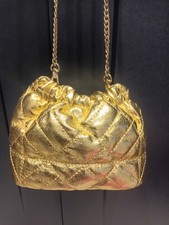 Zara Metallic Gold Quilted Bag