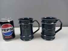 2 x Holkham Pottery Blue Mugs