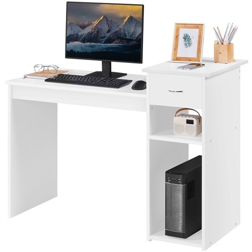 White computer desk drawer - white,