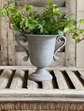 Small metal urn plant pot