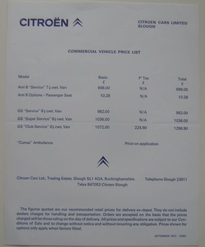 Citroen commercial price list - citroen,