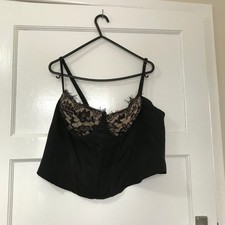Pretty Little Thing Black Bodice Top Size 16  Style Sleeveless Adjustable Straps