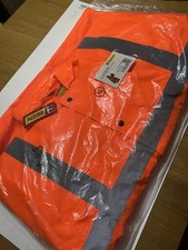 Hi Vis Viz Traffic Jacket High Visibility Waterproof Security Padded Parka Coat