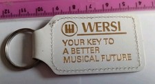 VINTAGE Old Keyring Leather Look White WERSI NORTH Barnsley's Yorks S70 1RG ? 