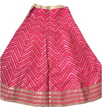 Pakistani Indian Pink Mirror Work Lengha Skirt Size Medium New 