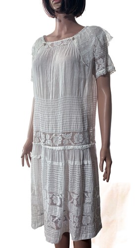 Antique 1920s white cotton