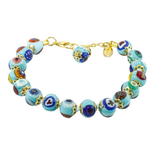 Murano glass bracelet blue - glass,