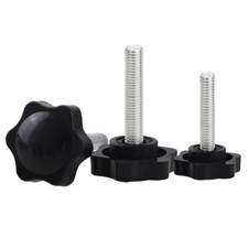 Hand Thumb Screw Plastic Star knob Clamping Nut Threaded Rod M4-M10 Black Handle