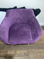 Contemporary Accent Armchair Purple With Wooden Legs