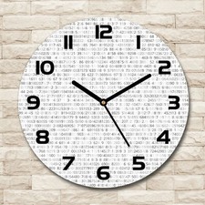 Glass Wall Clock fi 30 cm Binary code