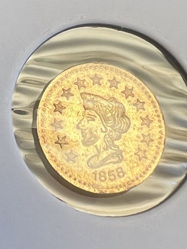1858 california gold - gold, 1/2