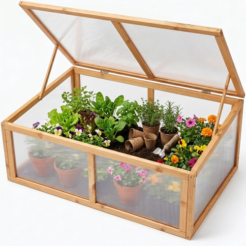 Wooden cold frame greenhouse - frame,