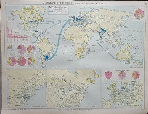1928 map world animal - map, food